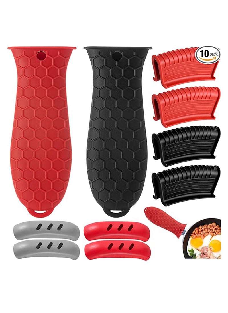 Generic - Silicone Heat-Resistant Handle Cover, 10 Packs Silicone Pot Holders, Cast Iron Handle Covers Heat Resistant, Non-Slip Pot Handle Covers, for Frying Cast Iron Metal Pan - Image 1