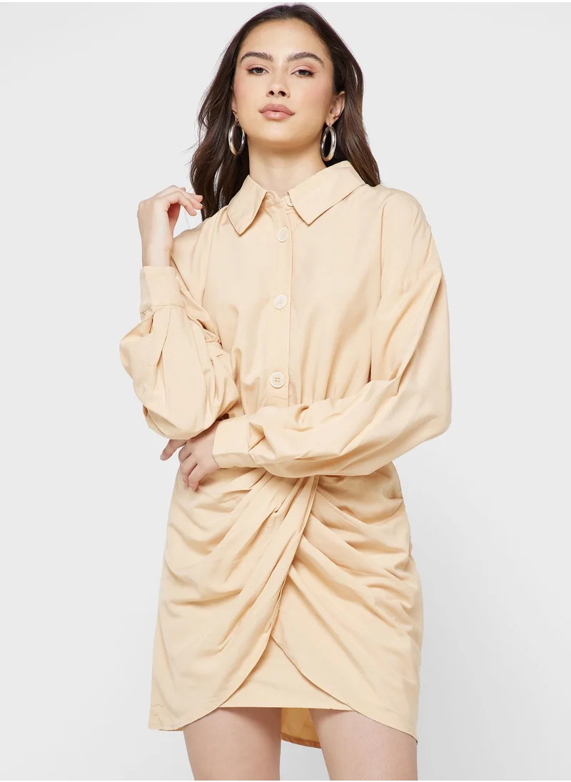 Cmeo collective Front Twist Button Detail Dress