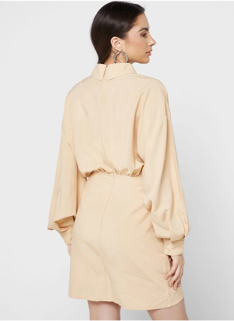 Cmeo collective Front Twist Button Detail Dress