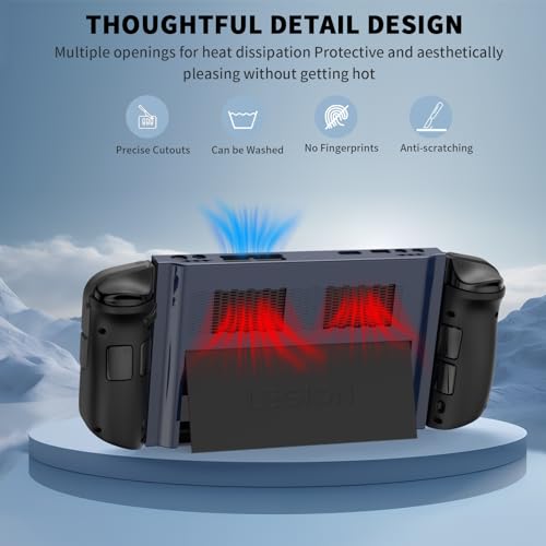 TUDIOW Protective Case for Lenovo Legion Go Gaming Handheld 2023 ShockAbsorption AntiScratch NonSlip PC Protective Cover with4 Thumb Grip Caps for Lenovo Legion Go 88 Accessories Blue - Image 3