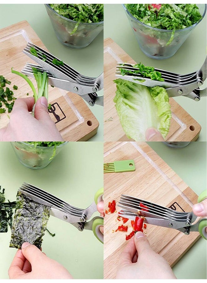 Generic 5 Layers Stainless Steel Kitchen Shears - Perfect For Chopping Green Onions, Vegetables, Herbs, And Spices - Essential Cooking Supplies  - Image 3