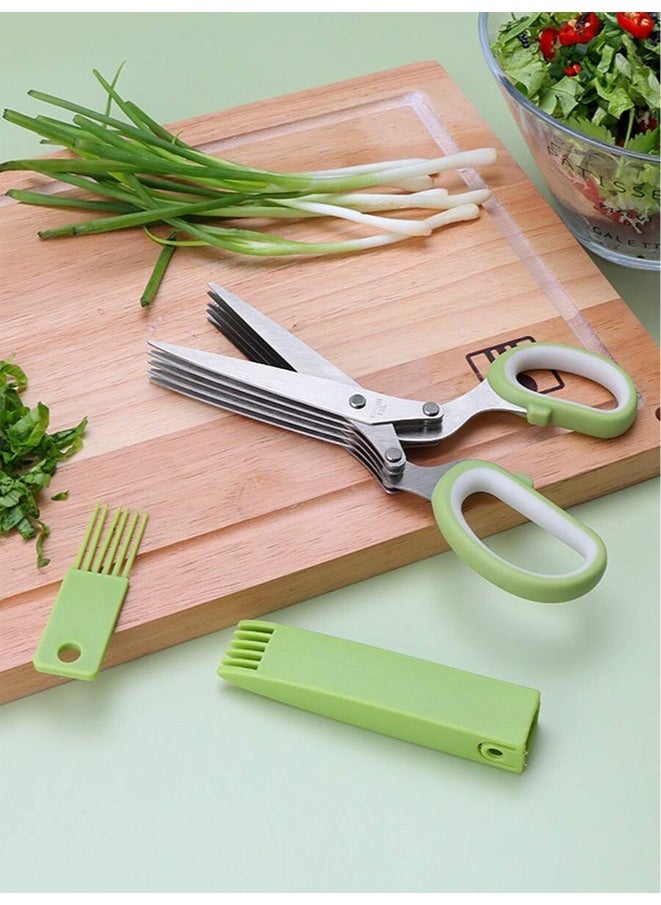 Generic 5 Layers Stainless Steel Kitchen Shears - Perfect For Chopping Green Onions, Vegetables, Herbs, And Spices - Essential Cooking Supplies  - Image 5