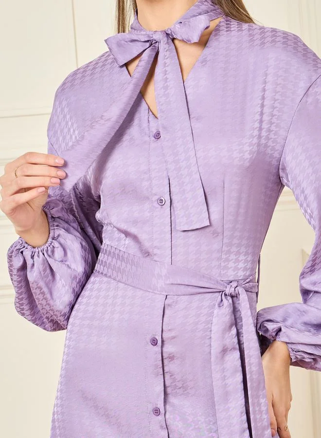 Styli Lilac Belted Maxi Dress