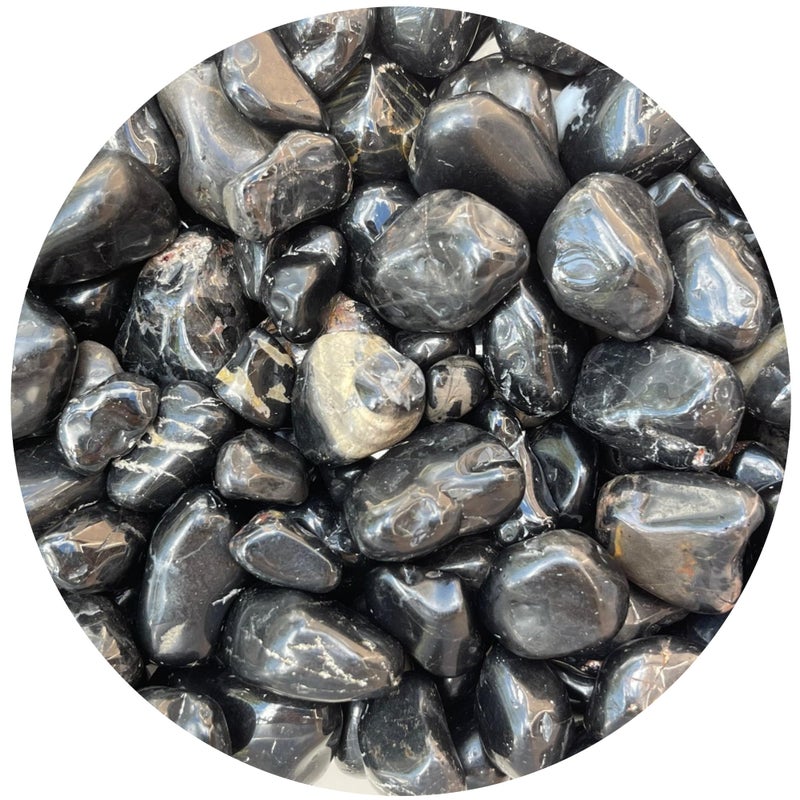GAF TREASURES Wholesale Black Onyx Tumbled Stones Polished Natural Black Onyx Gemstone Black Onyx Polished Rocks Black Onyx 05 Pound