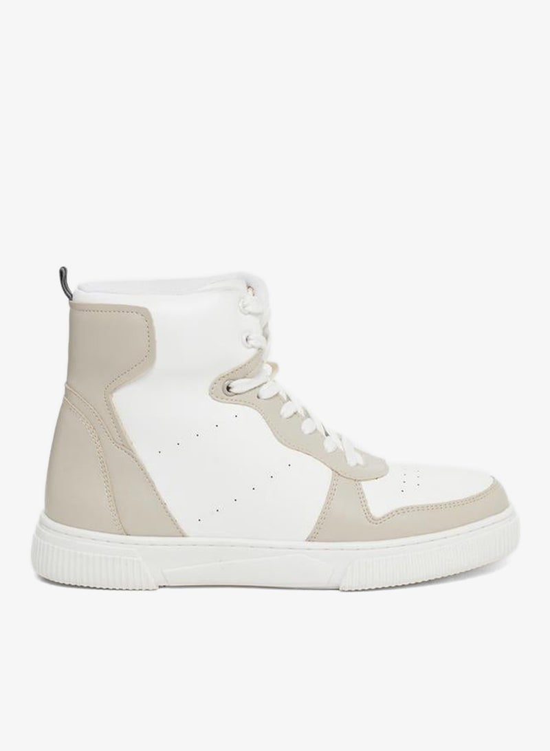 Styli Active Panelled High-Top Lace Up Sneakers - Image 1