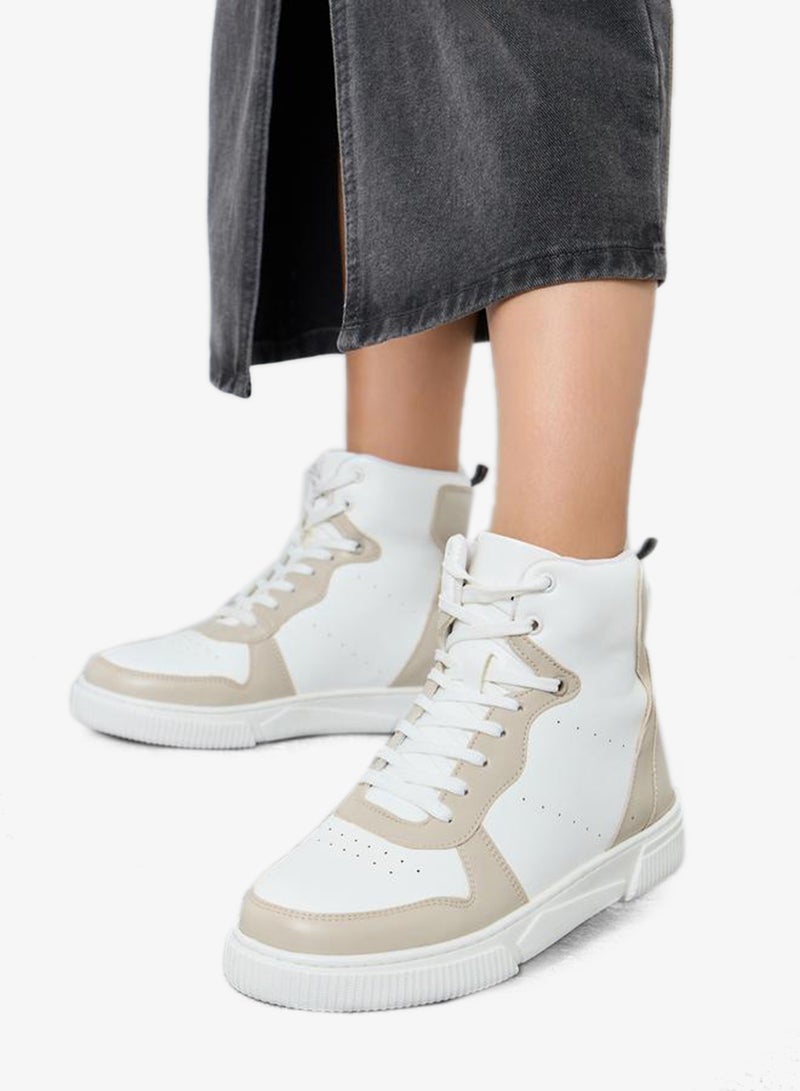 Styli Active Panelled High-Top Lace Up Sneakers - Image 2