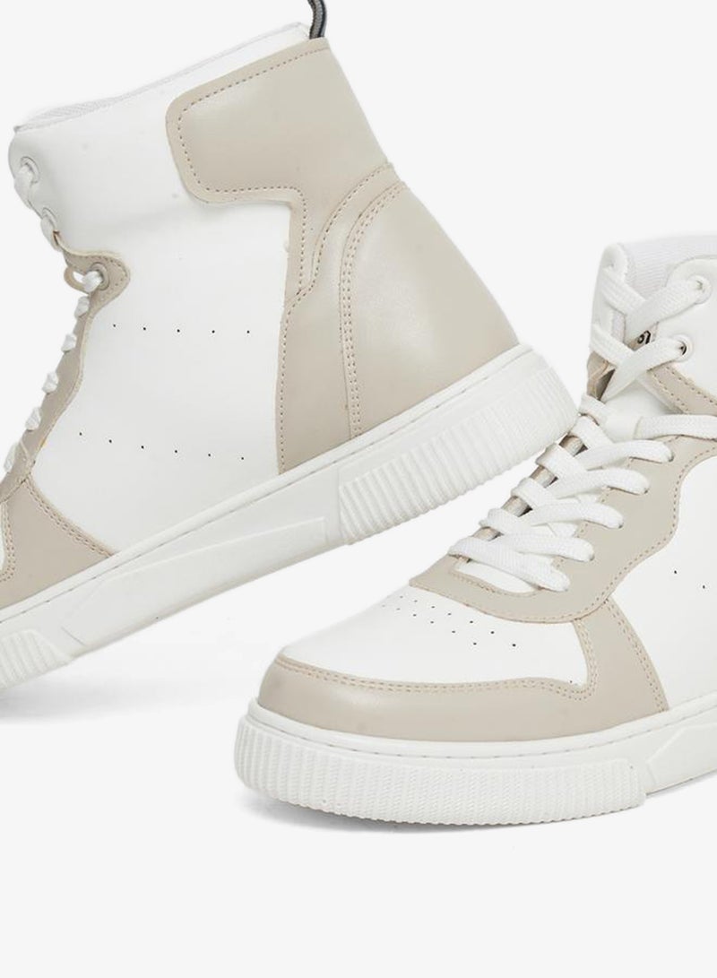 Styli Active Panelled High-Top Lace Up Sneakers - Image 4