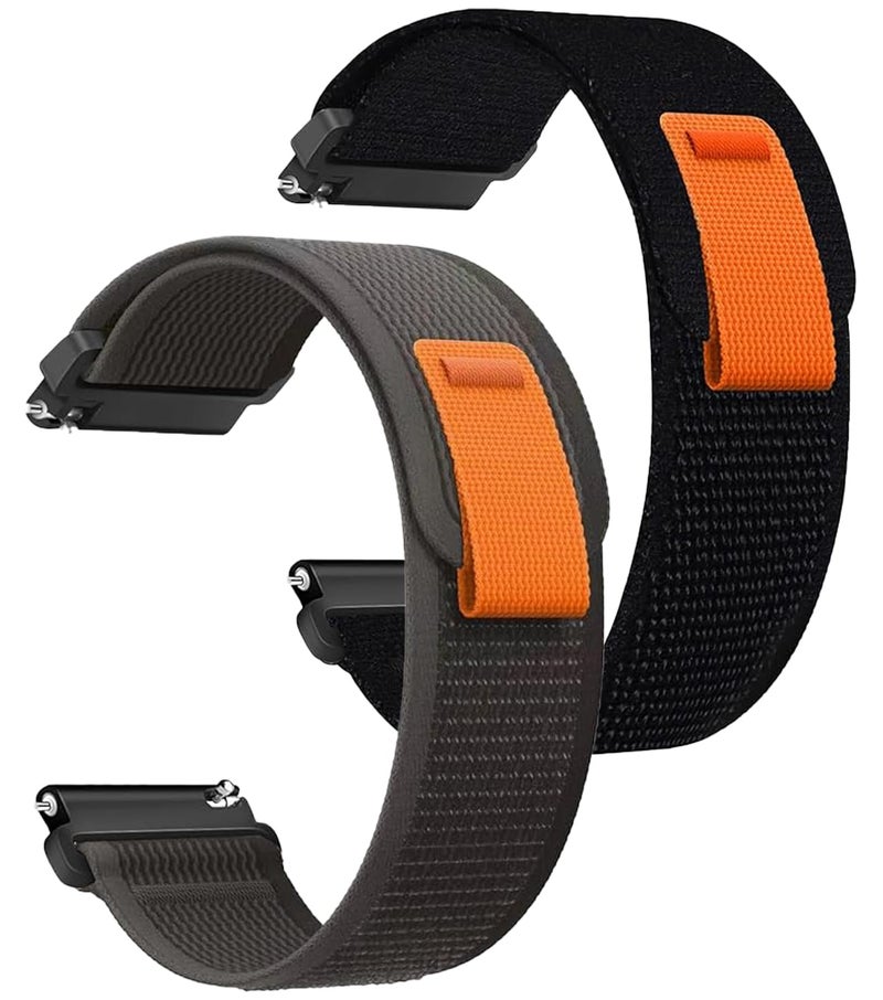 CERLINK Trail Loop 22mm SmartWatch Strap For Noise Colorfit Pulse 2 Max/Huawai GT2 46mm/Honor Magic Watch 2 46mm/Buzz/Boat Flash/Xtend/Xtend Pro & With All 22mm Lug Watches (Black,Grey) - Image 1