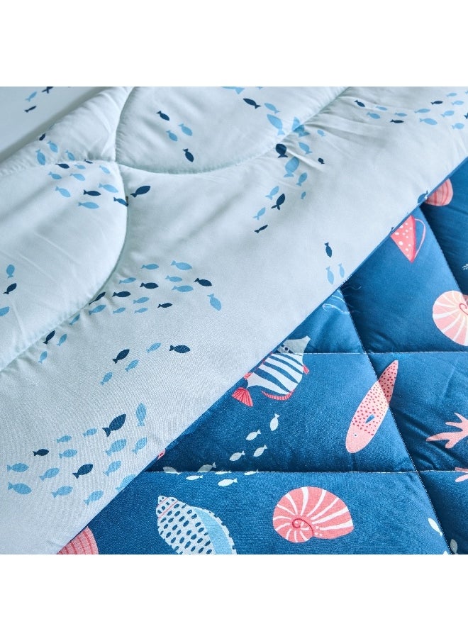 Home Box Joy 2-Piece Sea World Fishes Twin Microfibre Comforter Set 220 x 160 cm  - Image 3