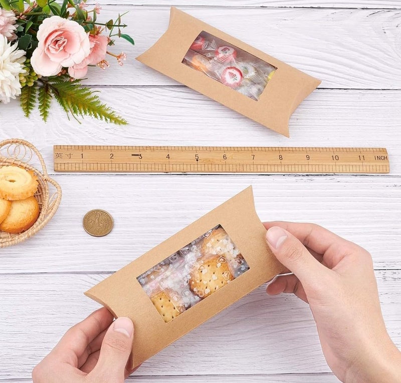 VRB Dec 50 قطعة صناديق هدايا صغيرة بنية قابلة للطي للتغليف / صناديق هدايا للتقديم ، صناديق هدايا فارغة ، صناديق هدايا للتقديم ، هدايا العودة ، الشوكولاتة ، الفواكه المجففة ، هدايا الزفاف والبويا. (50 قطعة صندوق بني) - Image 4