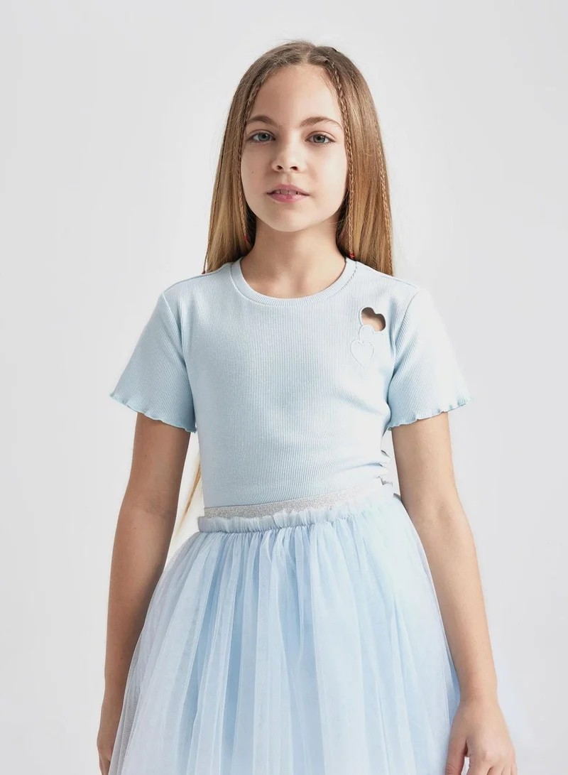 DeFacto Slim Fit Embroidered Short Sleeve T-Shirt