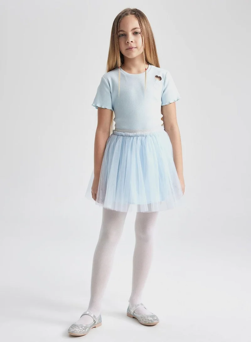 DeFacto  Slim Fit Embroidered Short Sleeve T-Shirt for Women | Best Price UAE