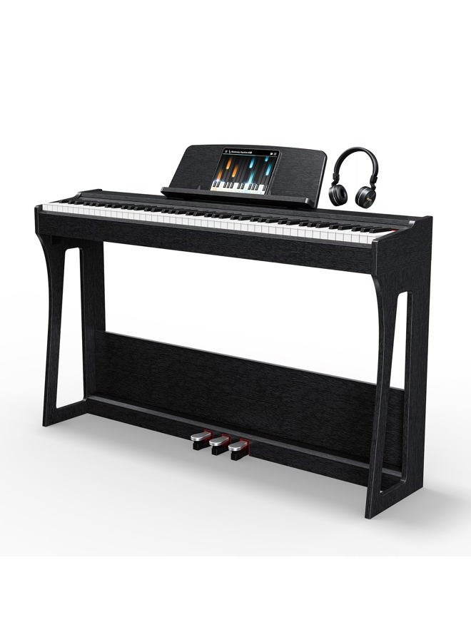 Rhymo 88 Keys Weighted Keyboard Piano, Full Size Hammer Action Digital Piano with Speakers, Wooden Upright Digital Piano, Electronic Piano Keyboard with Furniture Stand Suitable for Beginners - Image 1