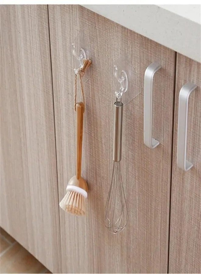 Styllent 6Pcs Hooks for Wall Mounted Without Drilling Invisible Strong Transparent Clear Bathroom Towel Hook Kitchen Waterproof Sticky Self Adhesive Sticker for Cloths Hanging Heavy Duty (Single Hook, 6) - Image 4