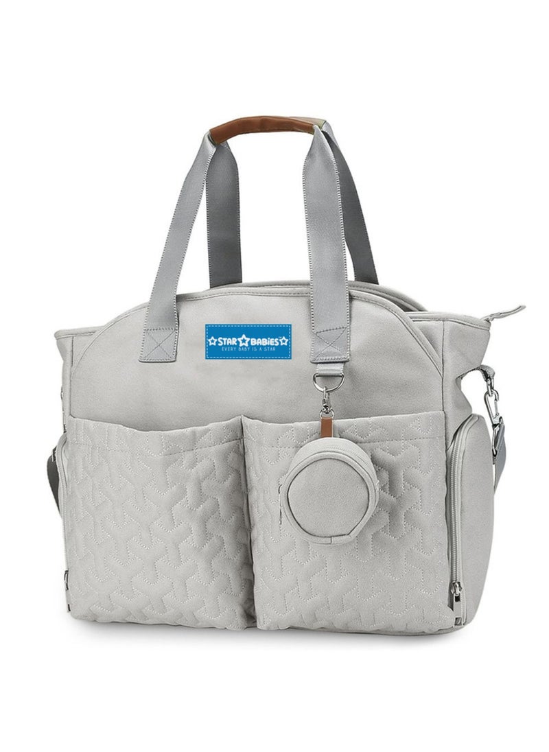 STAR BABiES - Diaper Portable Bag With Pacifier Bag Large Capacity Khaki - Image 1