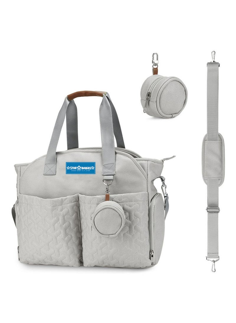 STAR BABiES - Diaper Portable Bag With Pacifier Bag Large Capacity Khaki - Image 1
