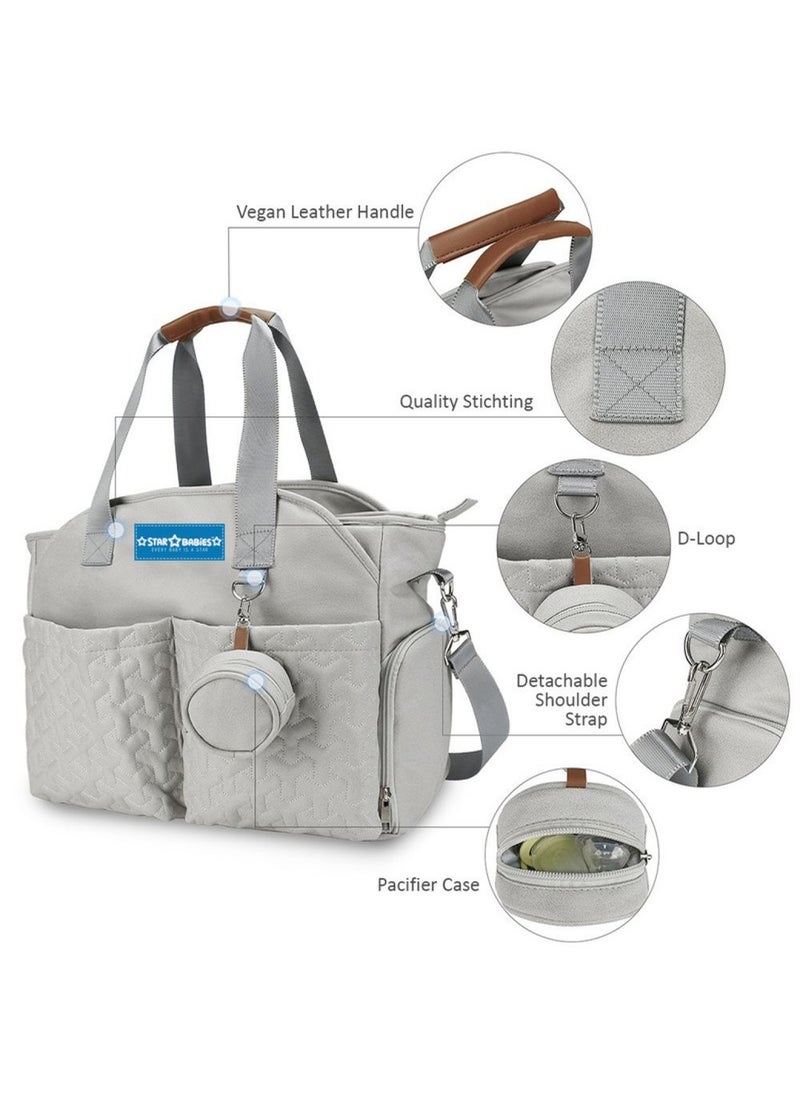 STAR BABiES - Diaper Portable Bag With Pacifier Bag Large Capacity Khaki - Image 1