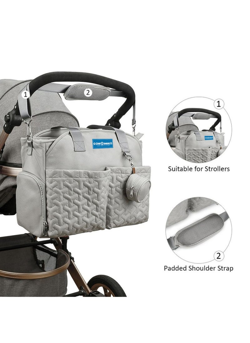 STAR BABiES - Diaper Portable Bag With Pacifier Bag Large Capacity Khaki - Image 1