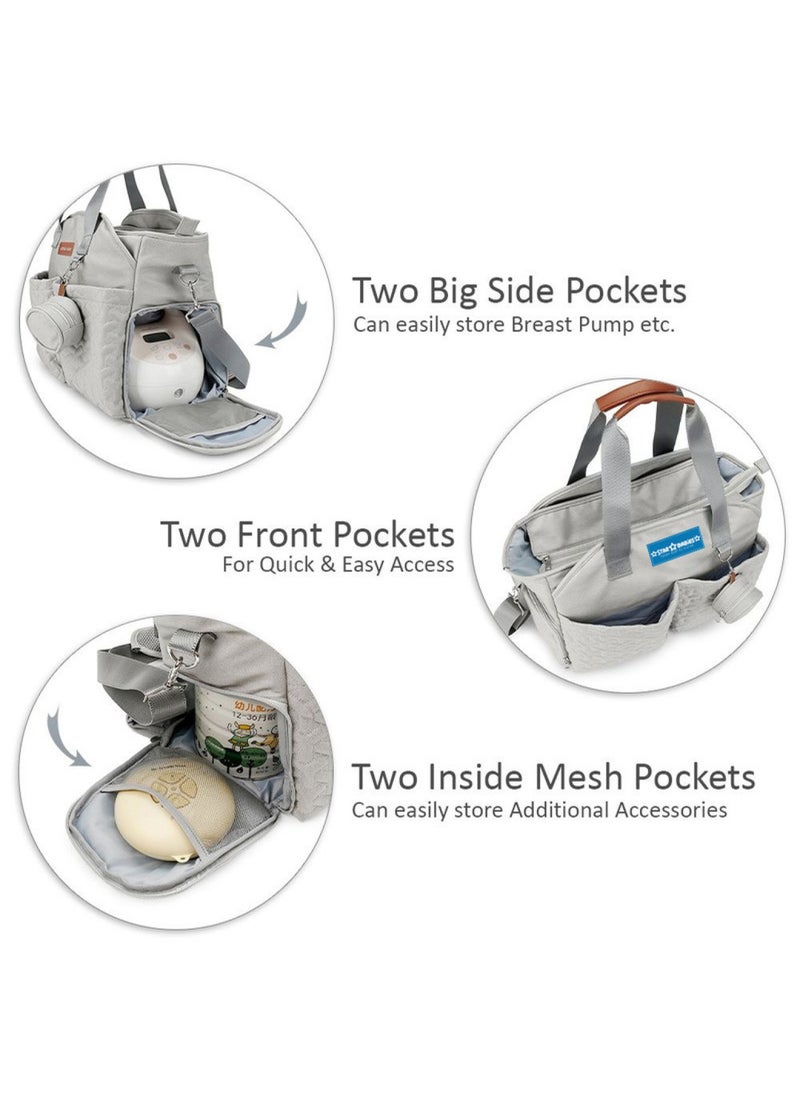 STAR BABiES - Diaper Portable Bag With Pacifier Bag Large Capacity Khaki - Image 1