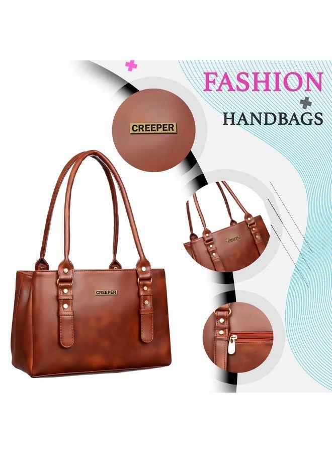 creeper Women's/Girls Leather Large Capacity Shoulder Bags Handbag (Maroon) - Image 3