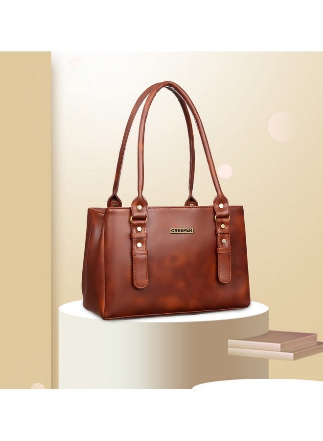 creeper Women's/Girls Leather Large Capacity Shoulder Bags Handbag (Maroon) - Image 2