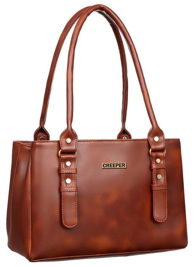 creeper Women's/Girls Leather Large Capacity Shoulder Bags Handbag (Maroon) - Image 1