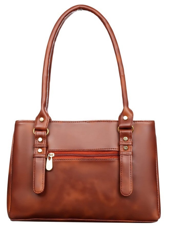 creeper Women's/Girls Leather Large Capacity Shoulder Bags Handbag (Maroon) - Image 4