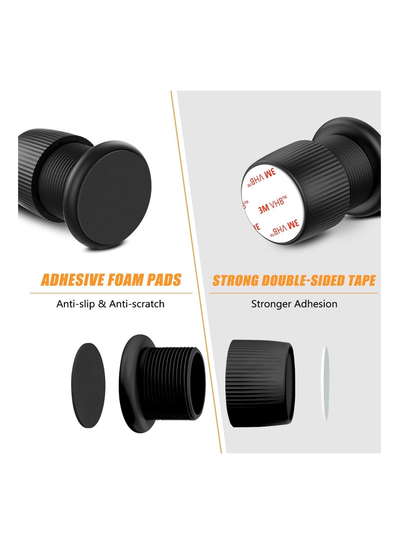 Adjustable Furniture Bed Risers, 1.6-2.6 Furniture Anti-Shake Tools, Self-Adhesive Plastic Anti Slip Round Couch Risers for Bed, Sofa, Desk and Chair Legs, 4 Pcs (Black) - Image 3