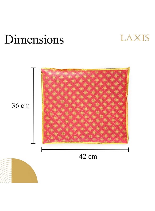 LAXIS HOMFIL Brand - Laxis Non-Woven Single Saree Cover, Saree Bags, Transparent Saree Covers with Zip for Storage, Dust & Waterproof, Wardrobe Saree Packing Covers, Size-36x42x2 CM (Pack of 10, Red) - Image 3