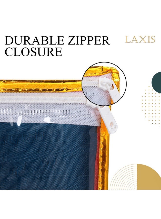 LAXIS HOMFIL Brand - Laxis Non-Woven Single Saree Cover, Saree Bags, Transparent Saree Covers with Zip for Storage, Dust & Waterproof, Wardrobe Saree Packing Covers, Size-36x42x2 CM (Pack of 10, Red) - Image 5