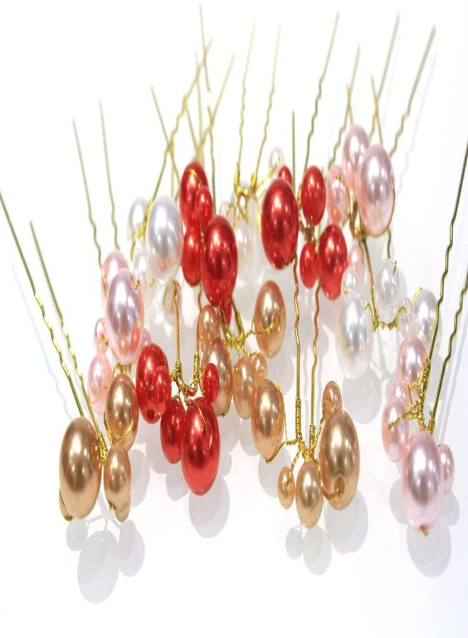 La Belleza Pearl Decorative Flower Design Hair Bun Pin/Juda Pins Hair Accessories for Women and Girls (12 Pieces) (Pearl Juda Pin) - Image 1