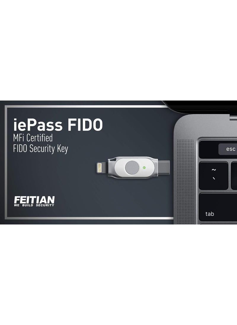 Feitian FEITIAN iePass K44 Dual-Connector iOS USB Security Key - Two Factor Authenticator - USB-C + Lightning - FIDO U2F + FIDO2 + PIV + MFi - Help Prevent Account Takeovers with Multi-Factor Authentication  - Image 3