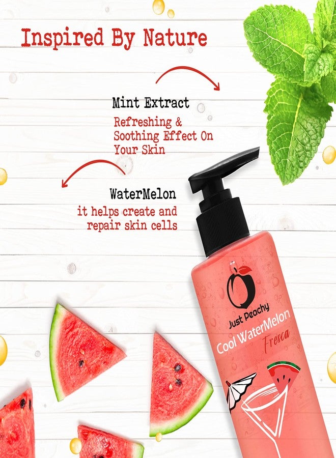 Just Peachy"Cool Watermelon Fresca" Shower Gel | Body Wash | Free from SLS, Phosphates & Paraben | Enriched With Watermleon & Mint | 100% Vegan | 250 ml - Image 5