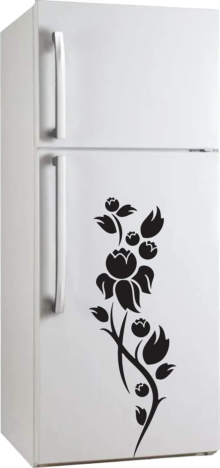 DecorVilla Decor Villa Cute Flowers Fridge Sticker Wall Sticker PVC VinylSize 30 cm x 88 cm - Image 1