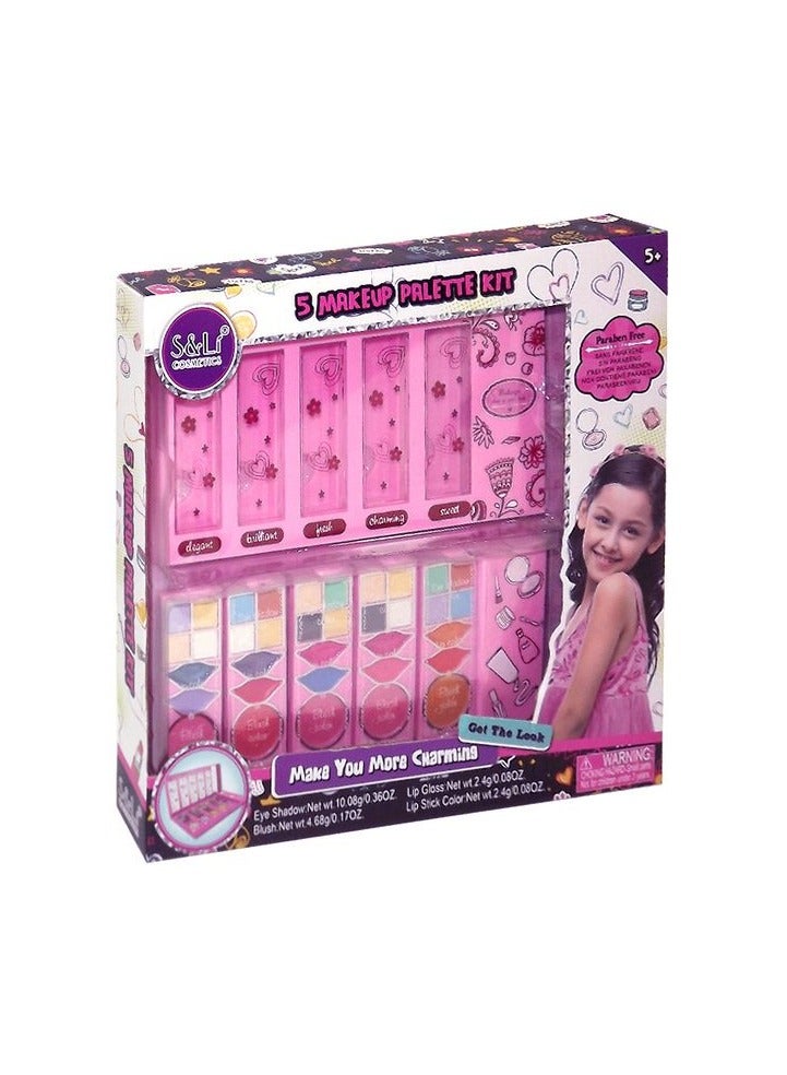 S&Li Toy 5 Makeup Palette Kit for girls - Image 1