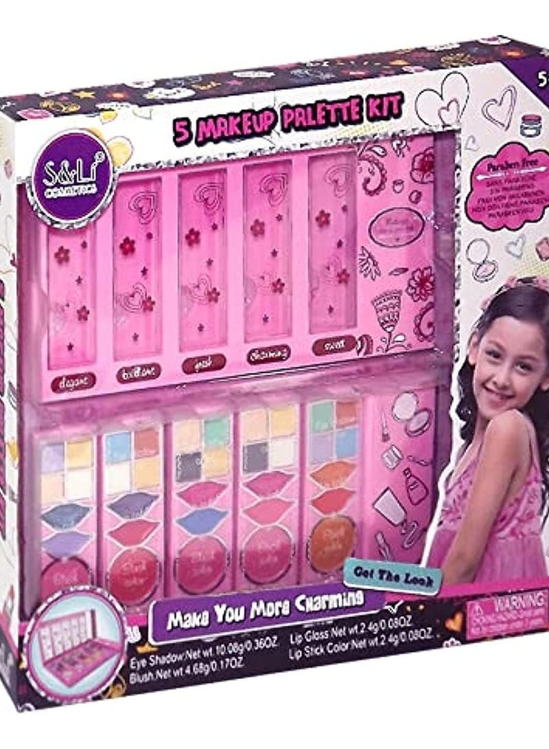 S&Li Toy 5 Makeup Palette Kit for girls - Image 2
