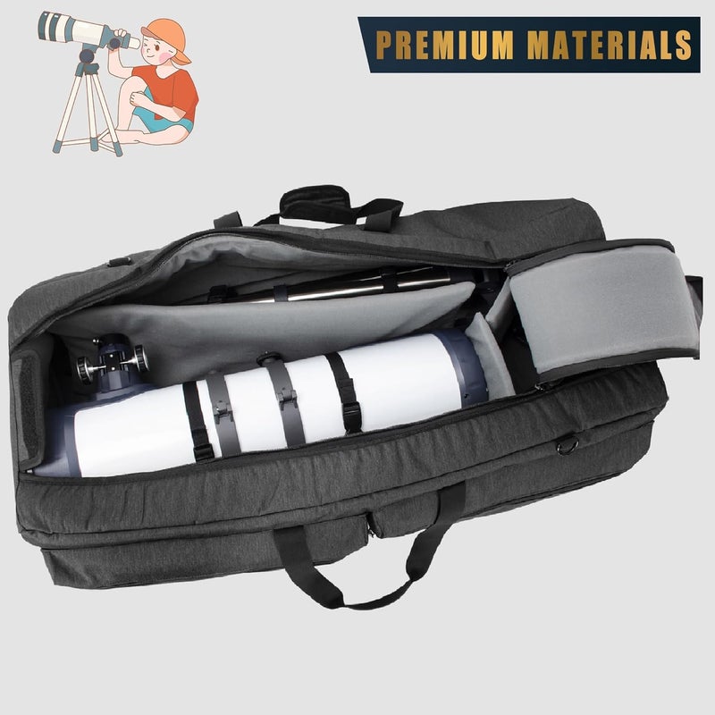TORIBIO 40“ Telescope Bag, Large Telescope Travel Bag for for Telescope Tube & Tripod,Soft Pad Telescope Carrying Case Compatible with Gskyer ToyerBee Celestron Telescope,Storage for Telescope Accessories - Image 4