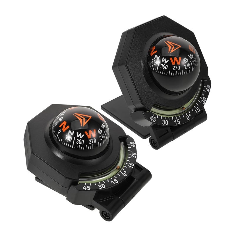 Car Compass Dashboard with Inclinometer for Safe Driving Navigation Black - Image 2