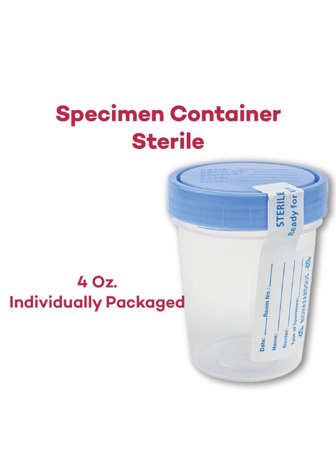 Dealmed Dealmed Specimen Collection Containers Single Use Urine Specimen Cups, Screw on Leak Resistant Lid, Included ID Label, 4 oz, 10 Count - Image 3