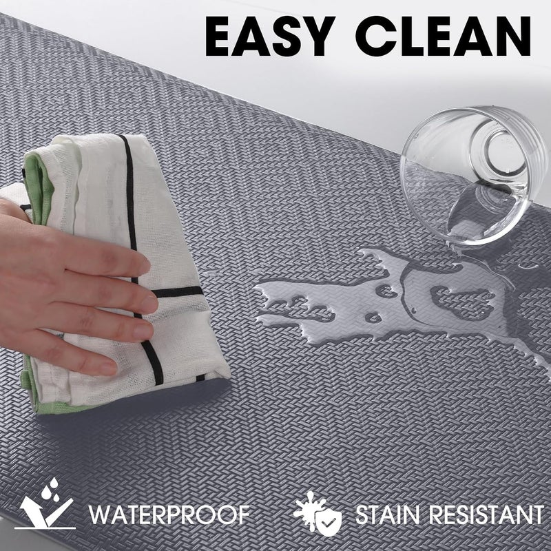 Mattitude Kitchen Mat Cushioned Anti-Fatigue Floor Mat Water Resistant Non-Slip Mats and Rugs Standing and Comfort Desk Mats for House Sink Office Laundry (Grey, 17.3"x28") - Image 4
