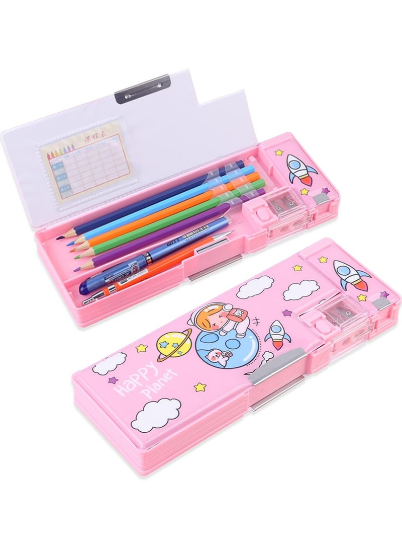general [Upgraded] Pop Up Multifunctional Pencil Case for Girls and Boys, Cute Cartoon Pencil Case Organiser Stationery with Pencil Roller, Timetable, School Supplies - Image 2