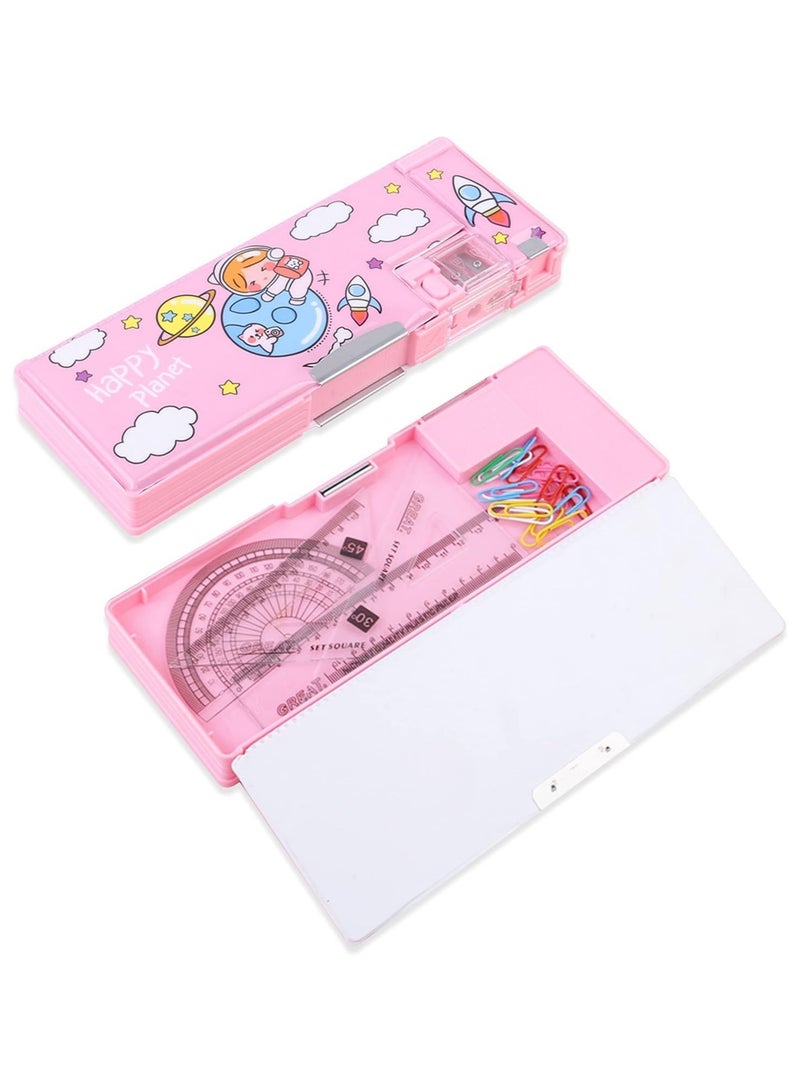 general [Upgraded] Pop Up Multifunctional Pencil Case for Girls and Boys, Cute Cartoon Pencil Case Organiser Stationery with Pencil Roller, Timetable, School Supplies - Image 1