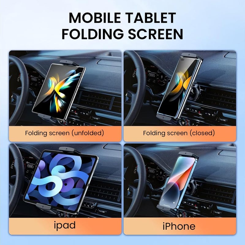 STHIRA ® Tablet Holder for Car, Tablet & Phone Holder, 360° Rotatable Mount for Ipad Universal Fit for 6"-15" Devices, Secure Air Vent Mount for iPad, iPhones - Image 2