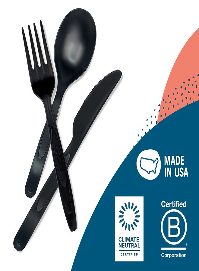 Preserve Recycled Plastic Forks, Made in USA, 24 Count, Black - Image 5