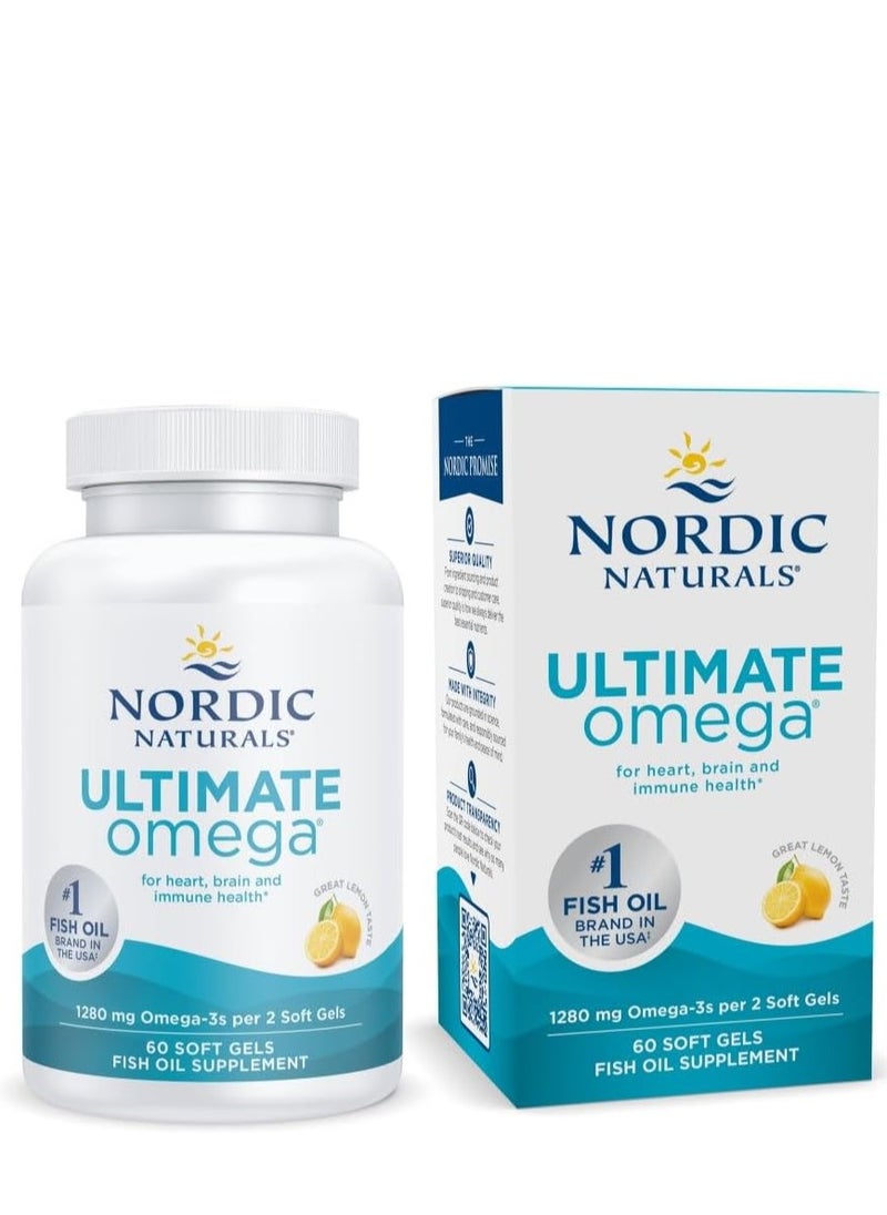 Nordic - Ultimate Omega For Heart Brain And Immune Health 1280 Mg 60 Softgel - Image 1