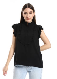 Classic cut blouse in black with a cut on the chest - pzsku/Z7DF325D15AFEC44F6F2FZ/45/_/1709979585/f07e15d8-6713-4f06-b349-8fb55b815195