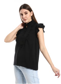 Classic cut blouse in black with a cut on the chest - pzsku/Z7DF325D15AFEC44F6F2FZ/45/_/1709979586/693fbcb2-bee1-4bdb-94a1-3ac7bee5f7ed