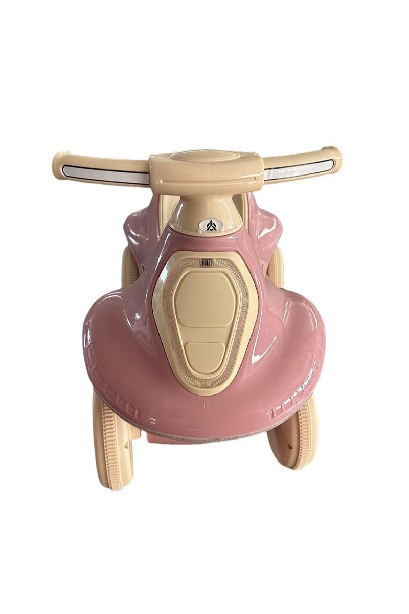 Kids Ride On Cycle, Baby Cycle with Light & Music for Toddlers 1+ Years, Boys & Girls, 4-Wheel Balance Bike Indoor Outdoor Ride-On - Pink - Image 2