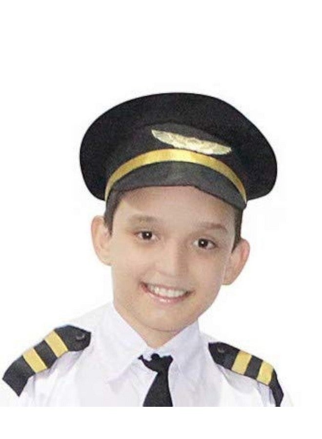Kaku Fancy Dresses Black Pilot Cap - Pack of 1