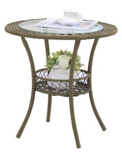 ALWASIT HOME Outdoor Dining Twin Chairs Rattan Chairs Garden Chairs And Round Table Set Gold/Black  - Image 3